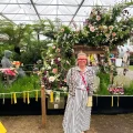 Somerset florist Georgie Newbery with the display at the RHS Chelsea Flower Show