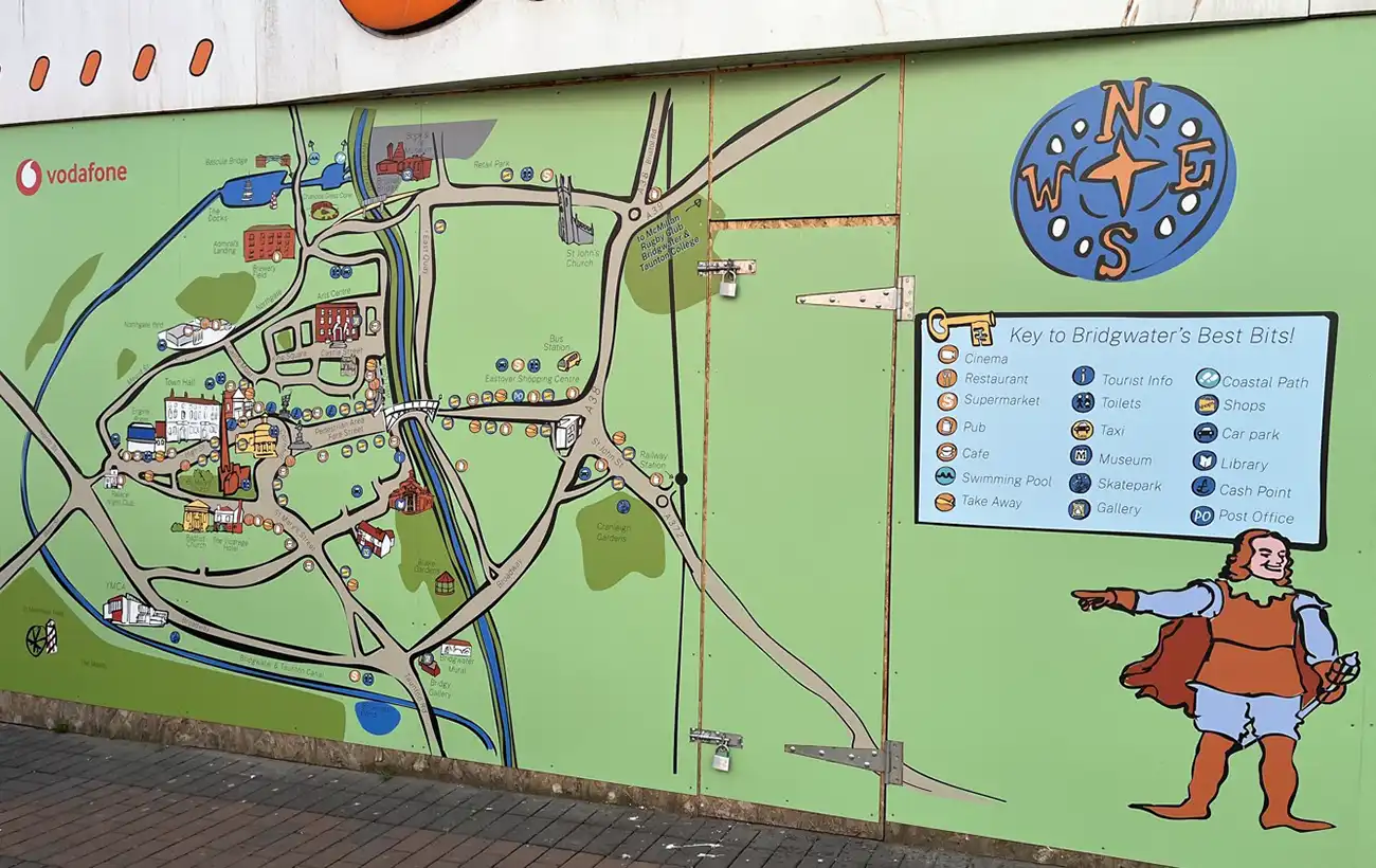 The map on the former CLinton Cards shop in Fore Street, Bridgwater. Picture: BTC