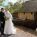 The recreated Saxon Longhouse provides a different backdrop for a wedding
