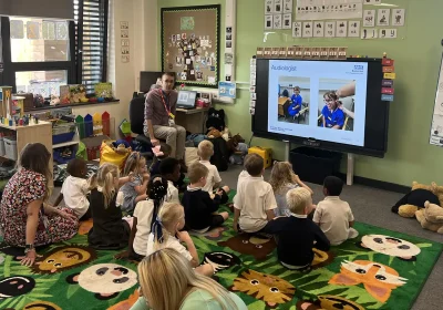 NHS staff speak to young people about how the health service works - and careers on offer