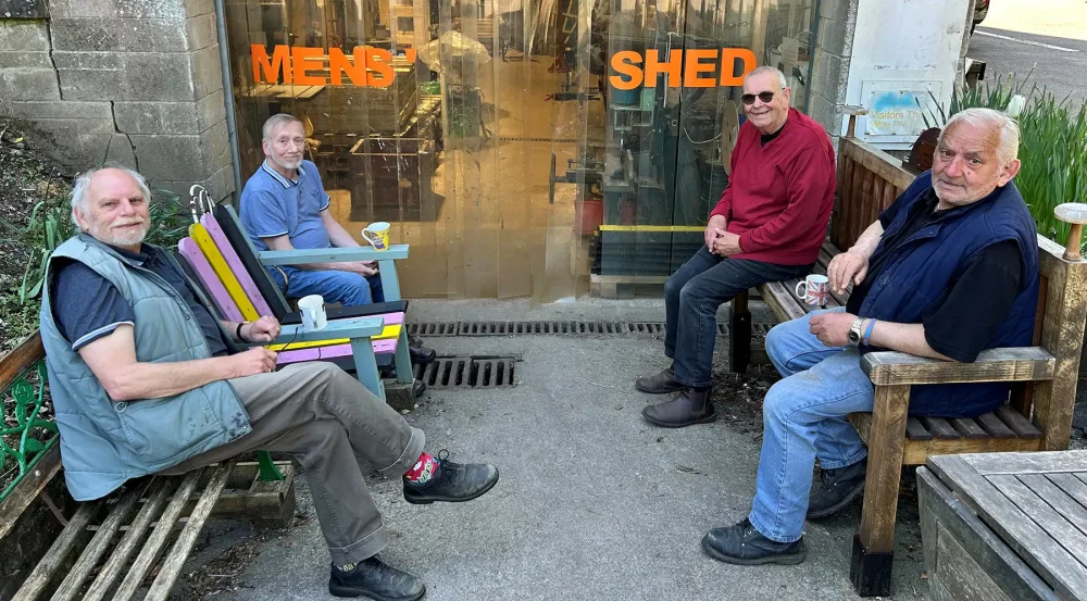 Shedders at Shepton Mallet Men’s Shed; Derek Reasons, Derek Chapman, Barry Coleman and Stewart Male. Picture: SCF