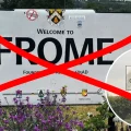 Signs for Frome and Glastonbury have appeared in mysterious places in recent weeks. Pictures: FTC/Facebook