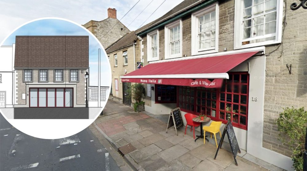 Nuova Italia, in Ilchester, could soon get a new look. Pictures: Google/Boon Brown/Somerset Council