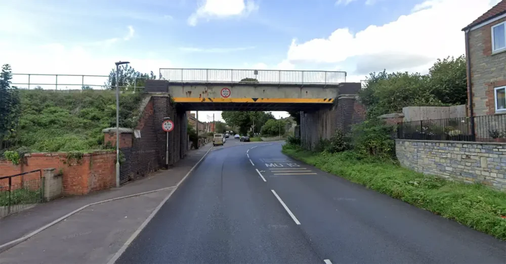 Cracks are developing in the railway bridge over the A378 in Langport, Network Rail said. Picture: Google
