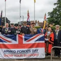Dignitaries and officials at the raising of the flag in 2024. Picture: Taunton Town Council