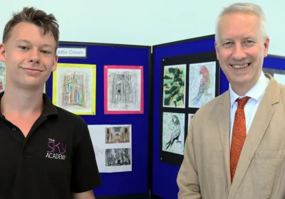 Alfie Odam with MP Gideon Amos