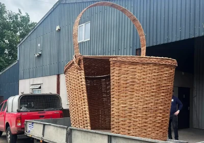 The giant willow basket was made by Coates English Willow, in Stoke St Gregory. Pictures: Coates English Willow