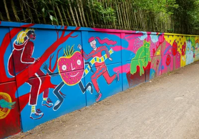 The mural spans 100ft of the Strawberry Line in Winscombe. Picture: North Somerset Council