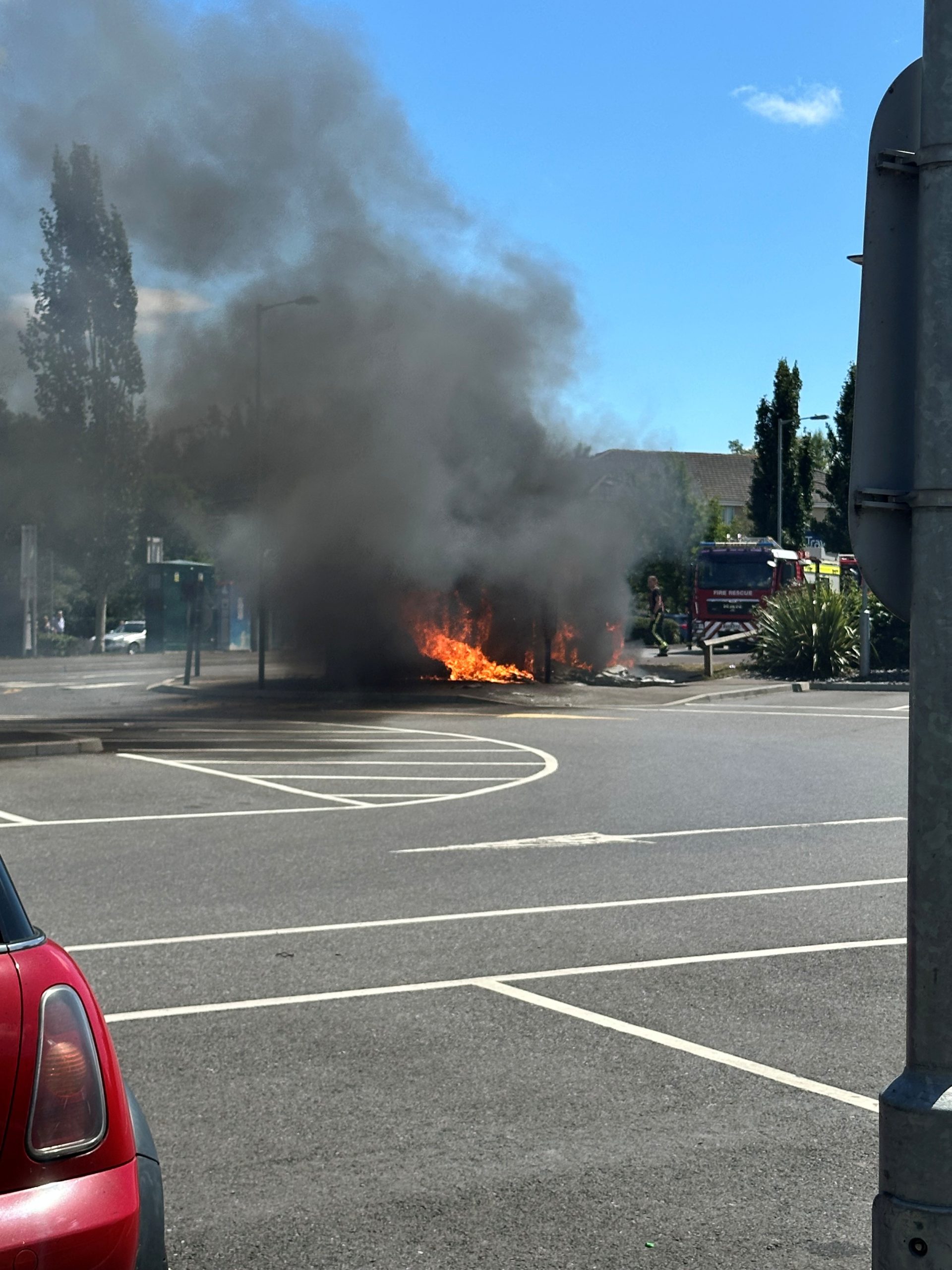 The fire resulted in power outages for many businesses in the area Picture: Somerset Leveller