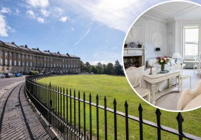 The studio apartment - or bedsit - in Royal Crescent, Bath - is for sale for £750,000. Pictures: Cobb Farr