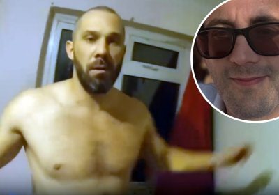 David Garland when he was arrested in Yeovil over the death of Michael Wheeler, inset. Pictures: Avon & Somerset Police