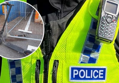 The e-scooter, inset, was seized by police in Frome. Picture: Avon & Somerset Police