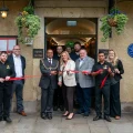 Mayor of Wells, Cllr Louis Agabani, did the honours at the relaunch at The Swan