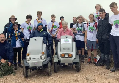 Annie and supporters on a previous charity challenge