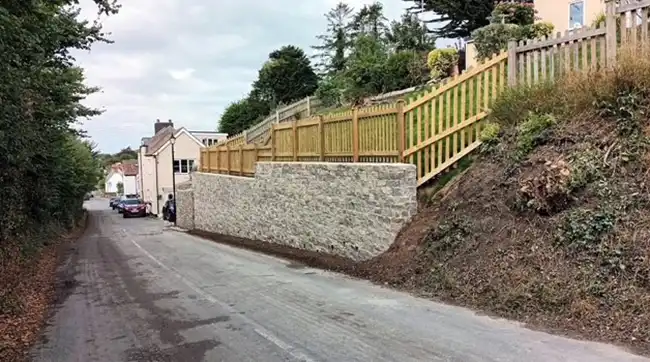 Hutton Hill Road has re-opened after being closed following a wall collapse. Picture: Peter Barrington/North Somerset Council