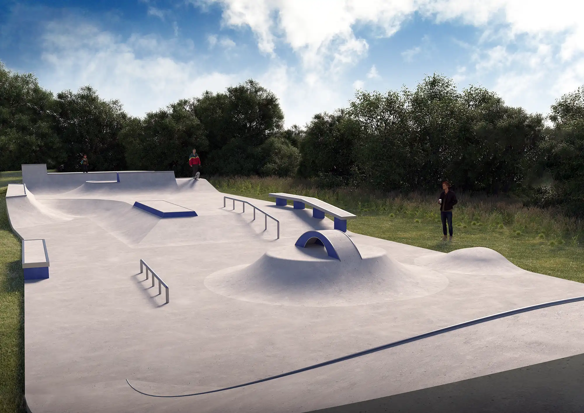 The new skatepark would be installed at the Recreation Ground, in Eastover. Pictures: Google/Maverick/Somerset Council