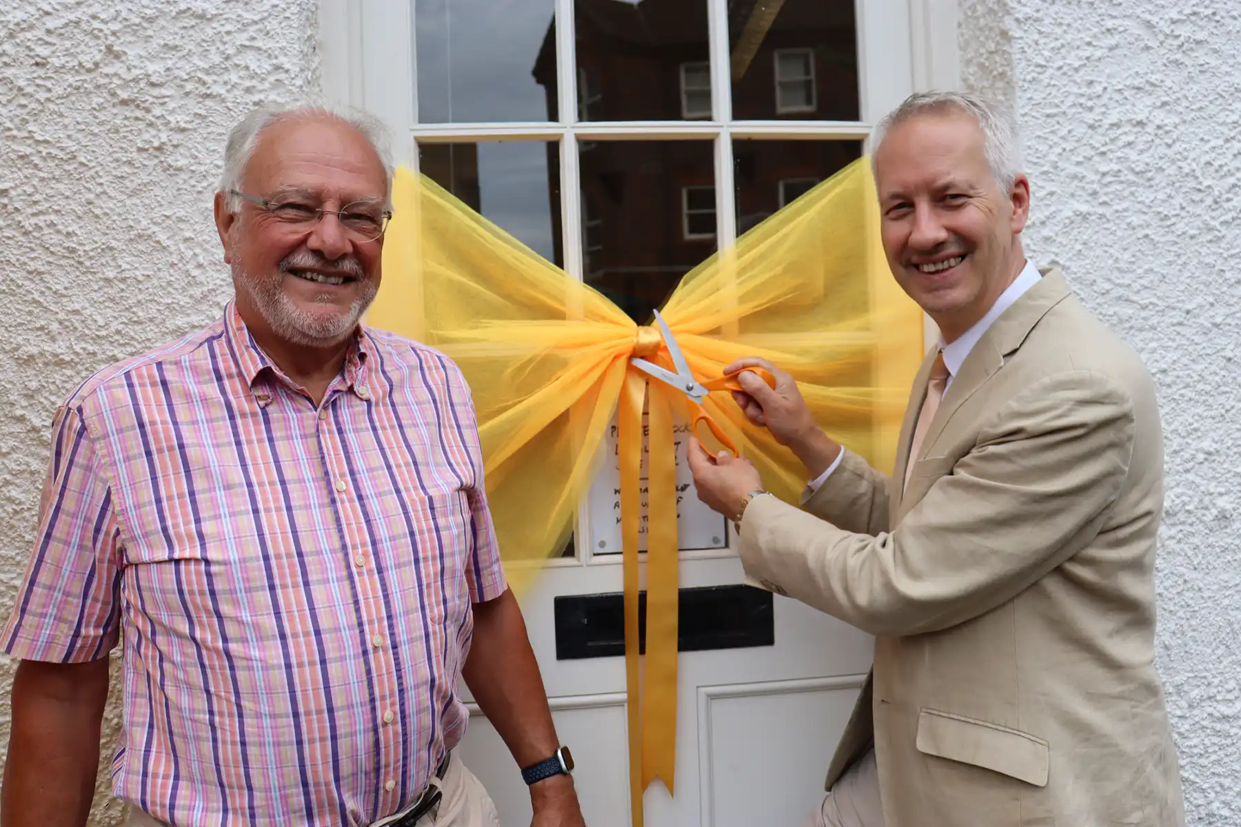 John Wakefield and MP Gideon Amos do the honours