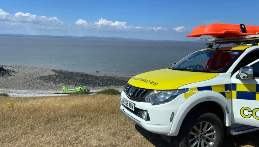 Rescue teams were sent to Middle Hope, north of Weston-super-Mare, after the climber fell. Picture: Burnham Coastguard Rescue Team