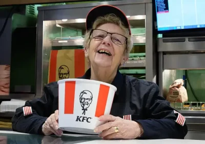Pauline has been serving customers at KFC in Taunton town centre for almost five decades. Picture: KFC UK & Ireland