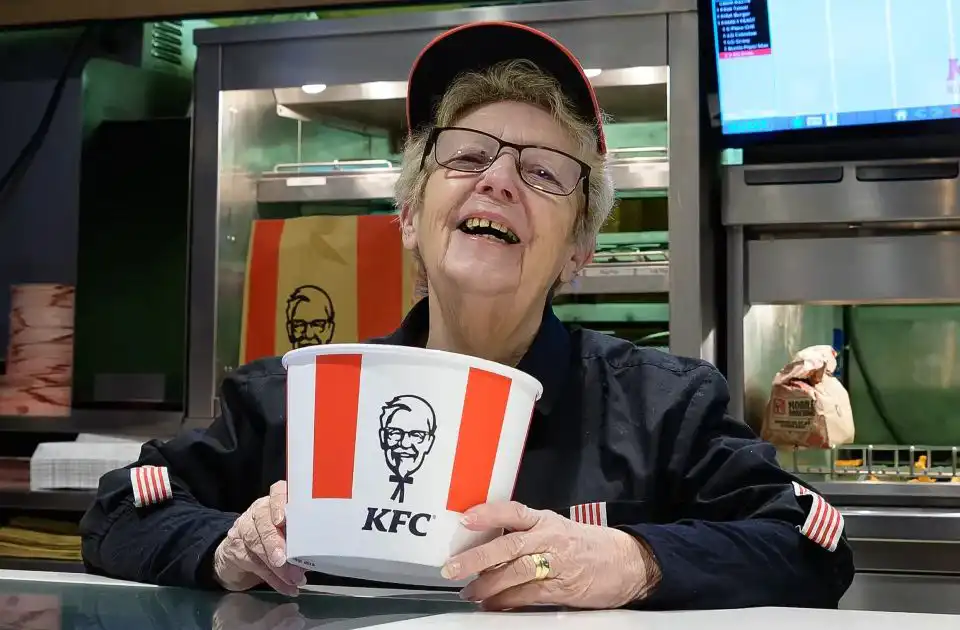 Pauline has been serving customers at KFC in Taunton town centre for almost five decades. Picture: KFC UK & Ireland