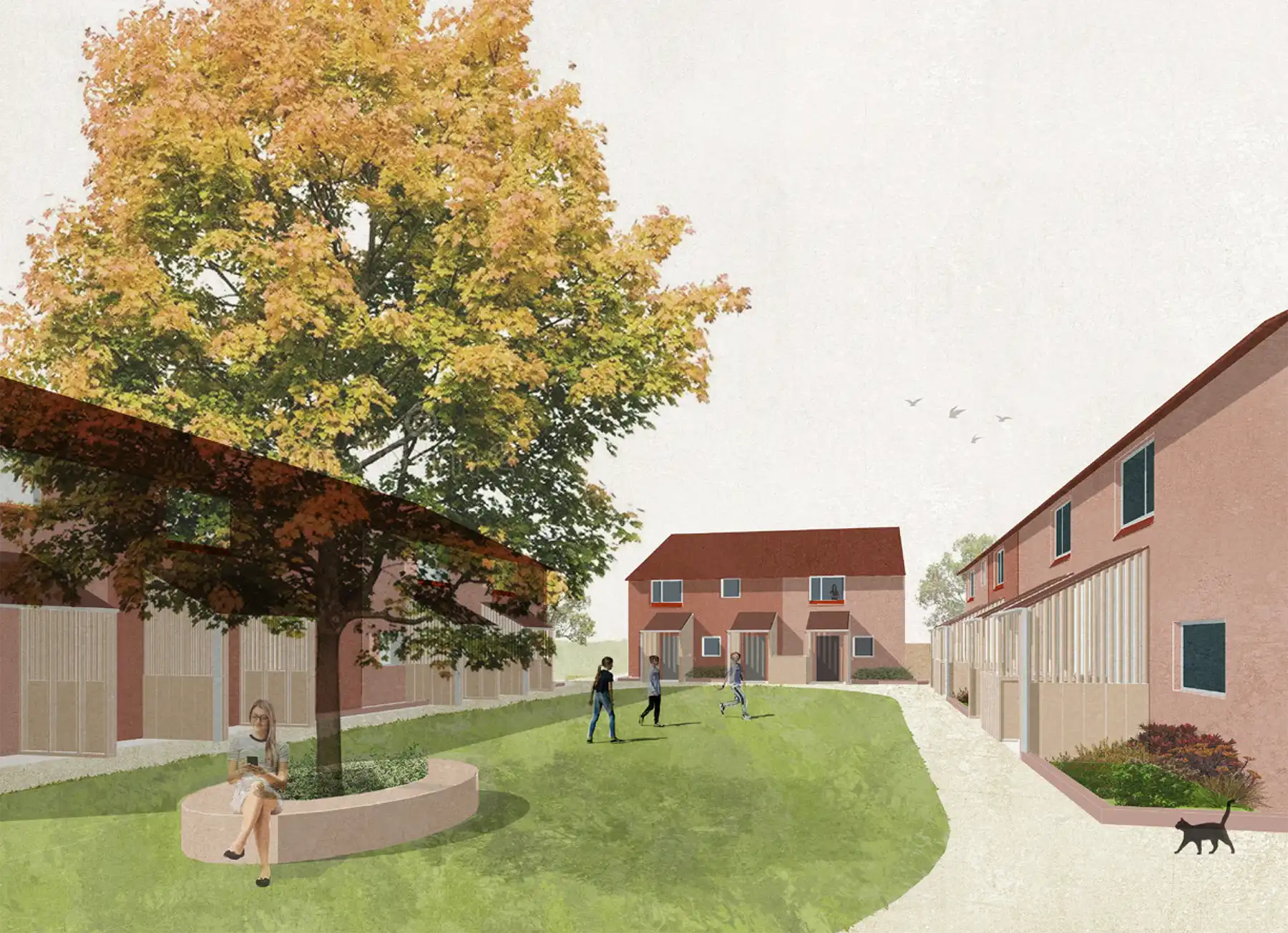 How the new homes in PEarwater Road, Spaxton, could look. Picture: Spaxton CLT/Somerset Council