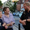 PCC Clare Moody, MP Sarah Dyke and police Sgt Simon Lancey in Glastonbury