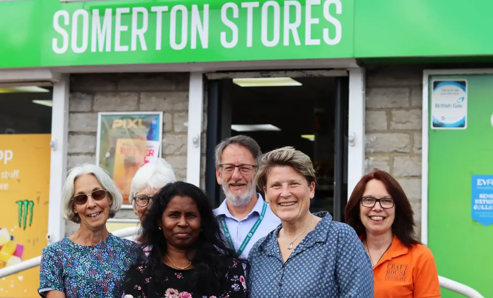 MP Sarah Dyke visited Somerton Stores to hear about Post Office plans for the town