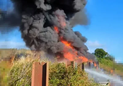 Firefighters tackled the blaze at Stoney Stoke, Somerset. Picture: Wincanton Fire Station