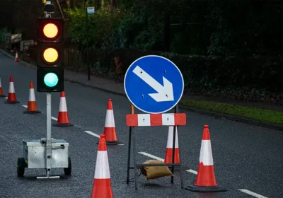 Temporary traffic lights have caused delays during roadworks in Congresbury
