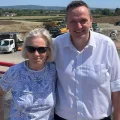 MP Tessa Munt and council leader Mike Bell at the Banwell Bypass site. Picture: North Somerset Council