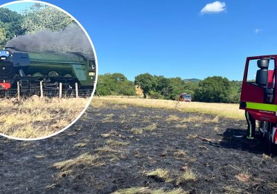 Firefighters caught a glimpse of the Flying Scotsman after tackling incidents in Crowcombe. Pictures: Taunton Fire Station