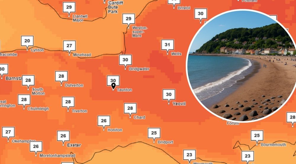 Temperatures are set to hit 31C in Somerset this weekend. Picture: Met Office