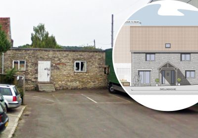 The application would see a home created on the site in Wells. Pictures: Google/Hill Reading/Somerset Council
