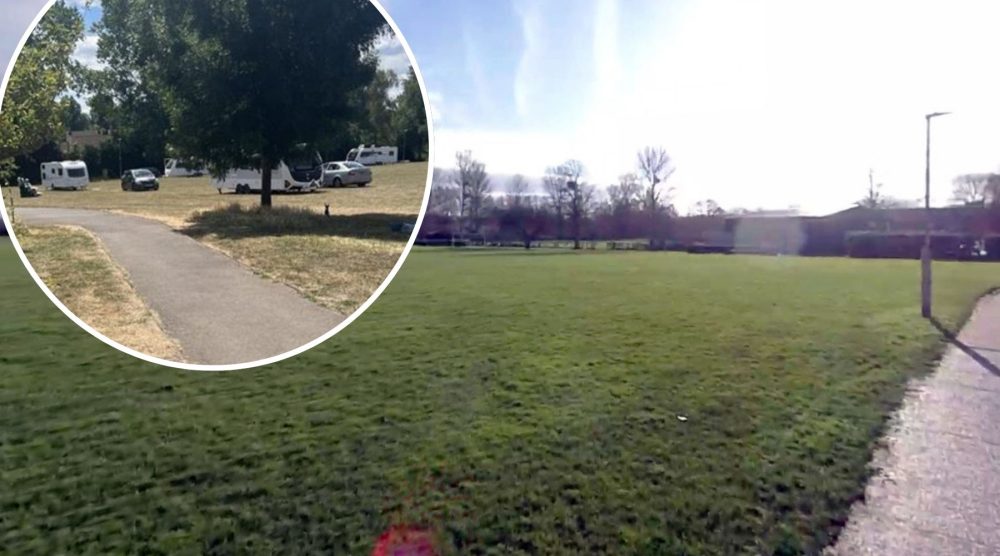 An unauthorised encampment has been set up in Hamilton Park, Taunton. Picture: Google/Taunton Town Council