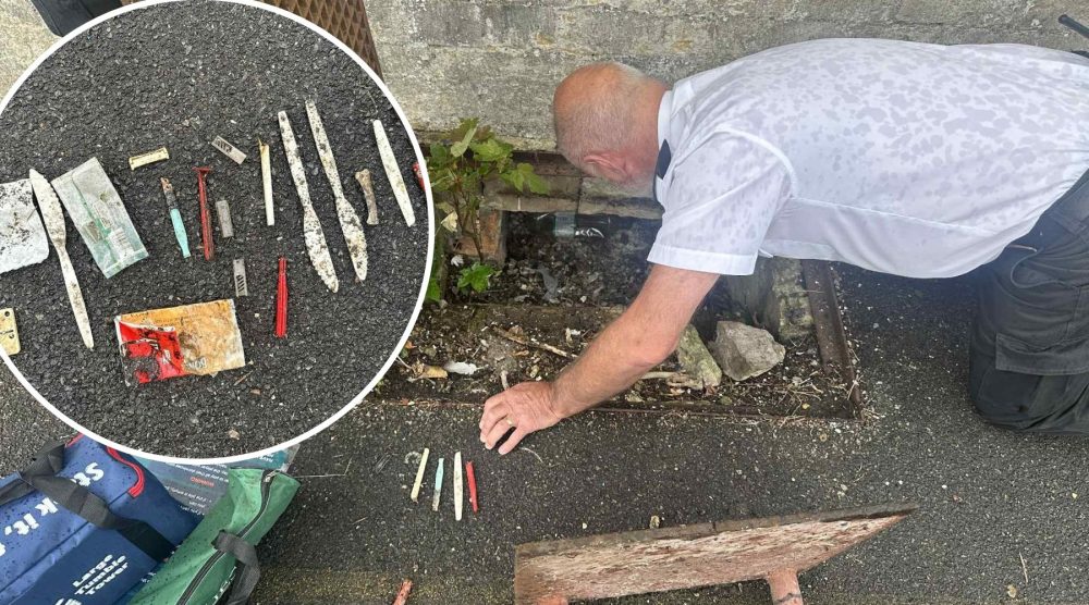 Weapons and other contraband were found in a drain at Shepton Mallet Prison