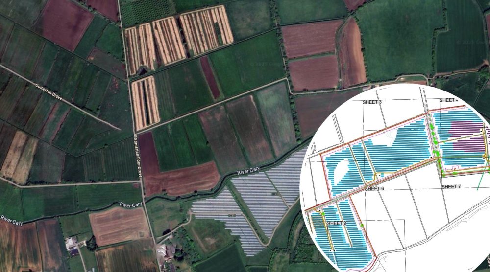 Hundreds of solar panels could be installed on the site, north of Somerton. Picture: NEO Environmental/Somerset Council