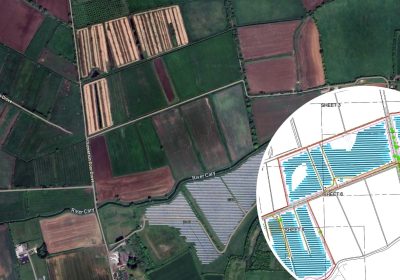 Hundreds of solar panels could be installed on the site, north of Somerton. Picture: NEO Environmental/Somerset Council