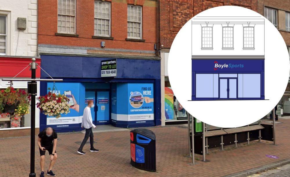 The Boylesports branch could soon be installed at the former Carphone Warehouse in Taunton. Pictures: Google/Somerset Council
