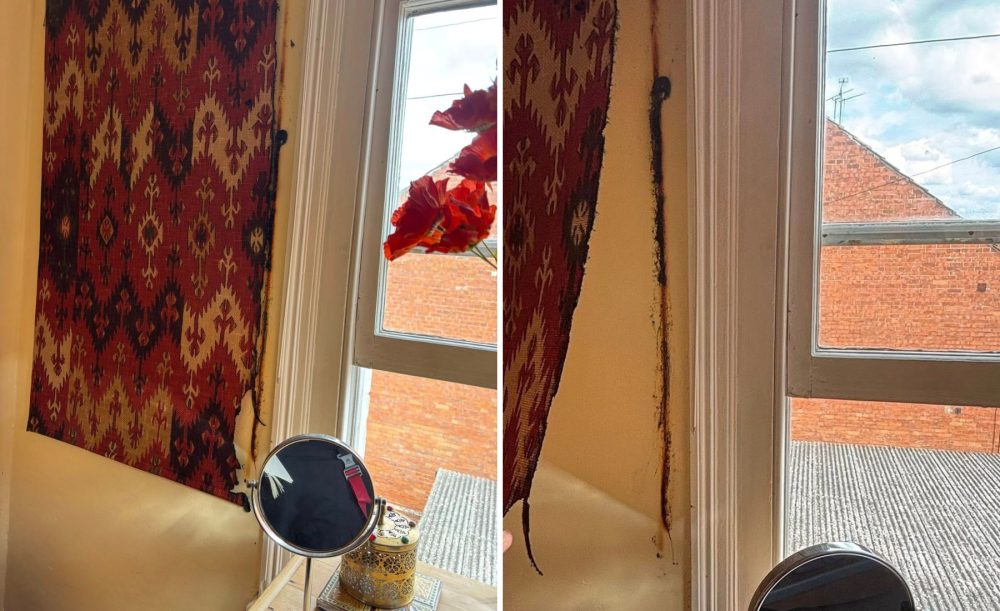A mirror left on a windowsill in Yeovil started a small fire. Pictures: Yeovil Fire Station