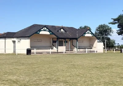 The new dugouts would be installed outside the pavilion at Watchet Town FC's Memorial Ground. Picture: Somerset Council Planning