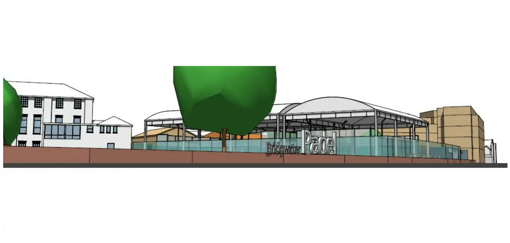 How the Bridgwater Padel development could look from Broadway. Picture: PCL Planning/Somerset Council