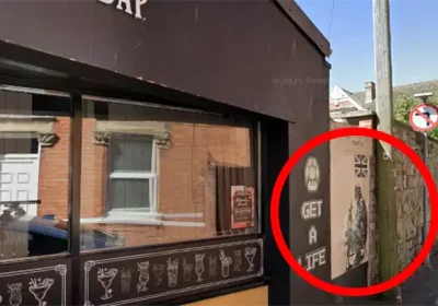 The mural in Burnham has been targeted with white paint. Picture: Google