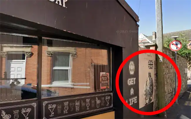 The mural in Burnham has been targeted with white paint. Picture: Google