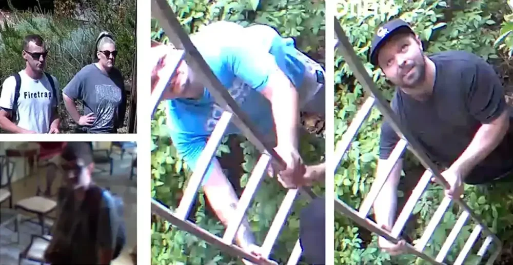Officers want to identify these people after a break-in at a property in Maunsel Road, North Newton. Pictures: Avon & Somerset Police
