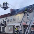 The roof space of the building, in Cannington, was completely destroyed. Picture: Taunton Fire Station