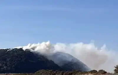 The fire, at North Hill, Minehead, was visible for miles around