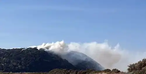 The fire, at North Hill, Minehead, was visible for miles around