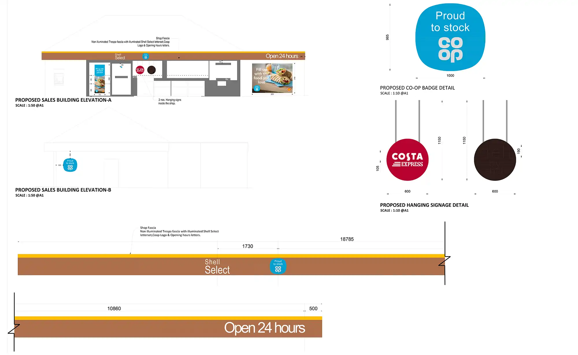 How the new signs at the Shell garage in Glastonbury are set to look. Picture: MBH Design Studio/Somerset Council