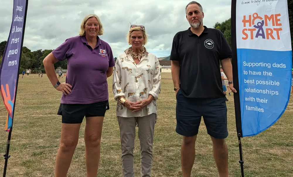 MP Rachel Gilmour, centre, during her visit to Home-Start West Somerset