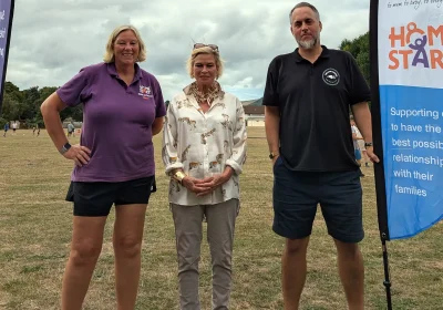 MP Rachel Gilmour, centre, during her visit to Home-Start West Somerset